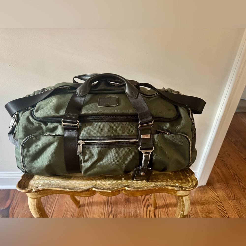 Vintage Tumi Military Green Duffel high End Go Bag